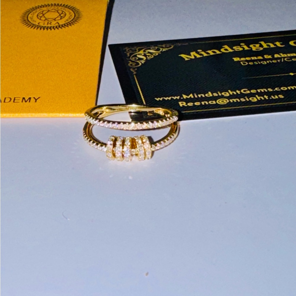 14k Yellow Gold Vermeil VVS GRA Certified Diamond Ring, 100% Passes Diamond Test - Picture 1 of 6